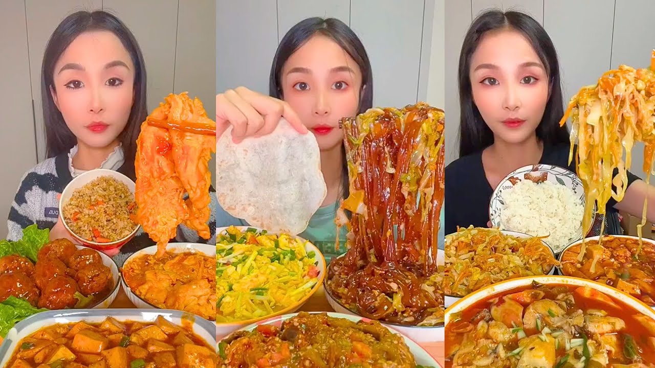 Insane Chinese Takeout Mukbang | Spicy Noodles, Rice Rolls & Crunchy Chicken ASMR #379