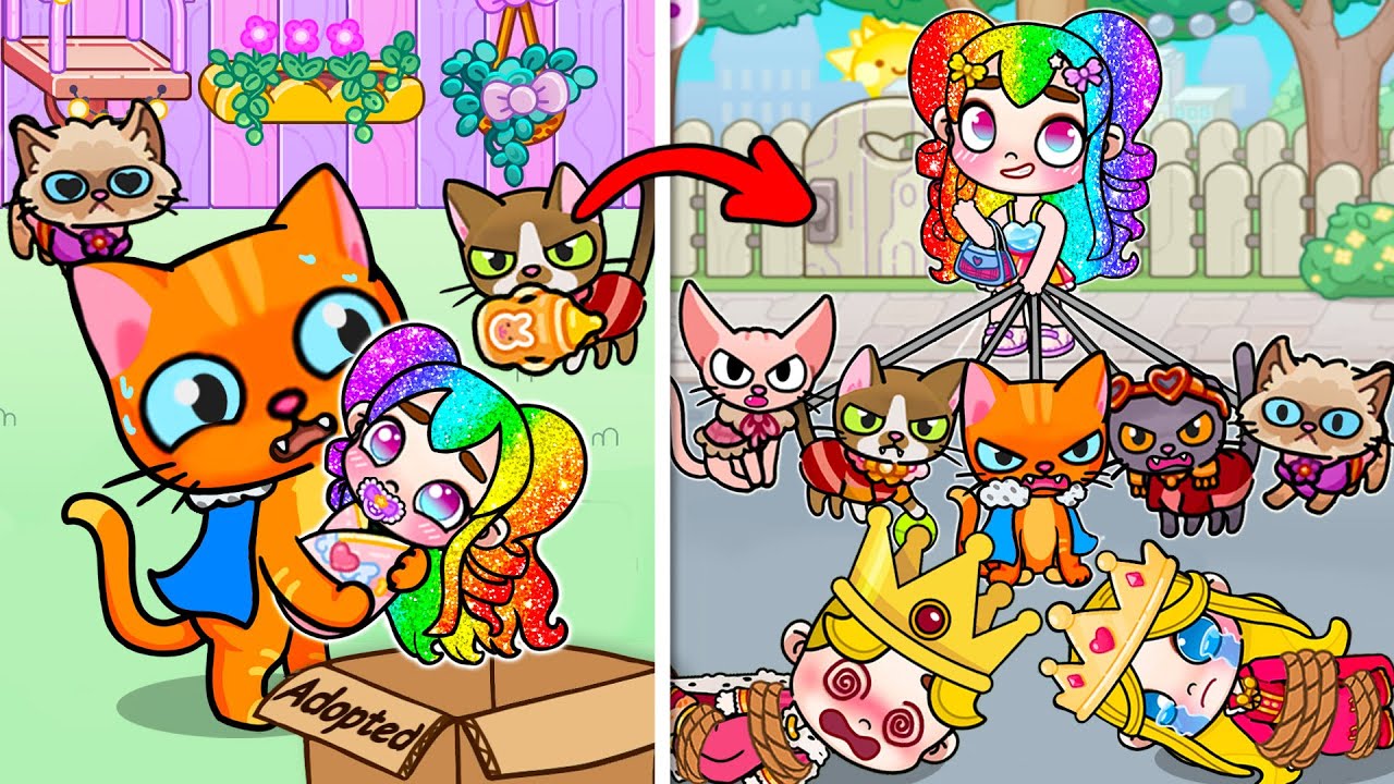 Band of Rich Wild Cats Adopted Me | Sad Story | Avatar World | Pazu Games