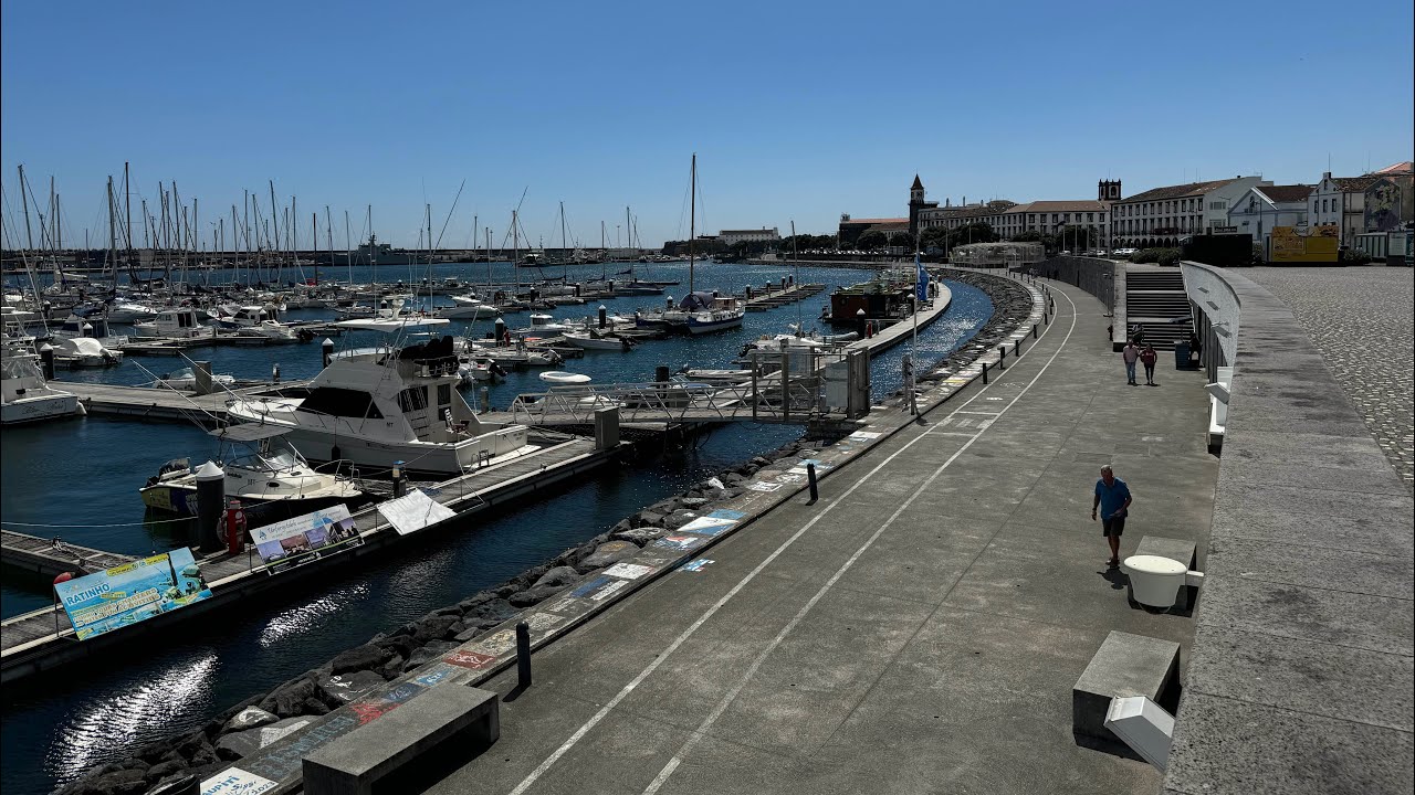 LIVE: Walk Ponta Delgada on a quiet Saturday in Highseason, Sao Miguel Azores Portugal - 06.07.2024
