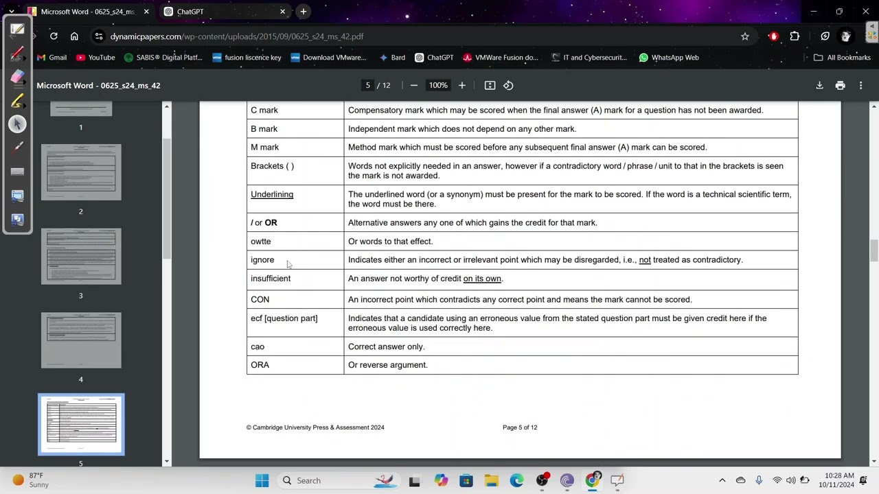 Cambridge IGCSE Mark Scheme Explained (by tareq)