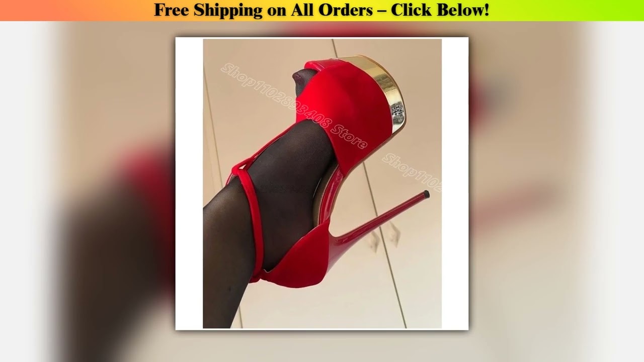 Red Platform Flock T Strap Sandals Peep Toe Stiletto British Style Summer Fashion Women Casual
