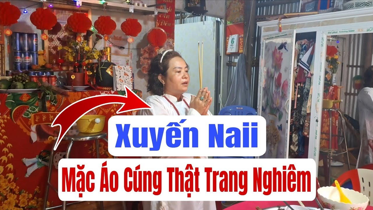Xuyến Naii mặc áo Cúng trang nghiêm rước ông, Bà nha đại gia đình #phạmmongag #xuyennaii #ngoạiLan 