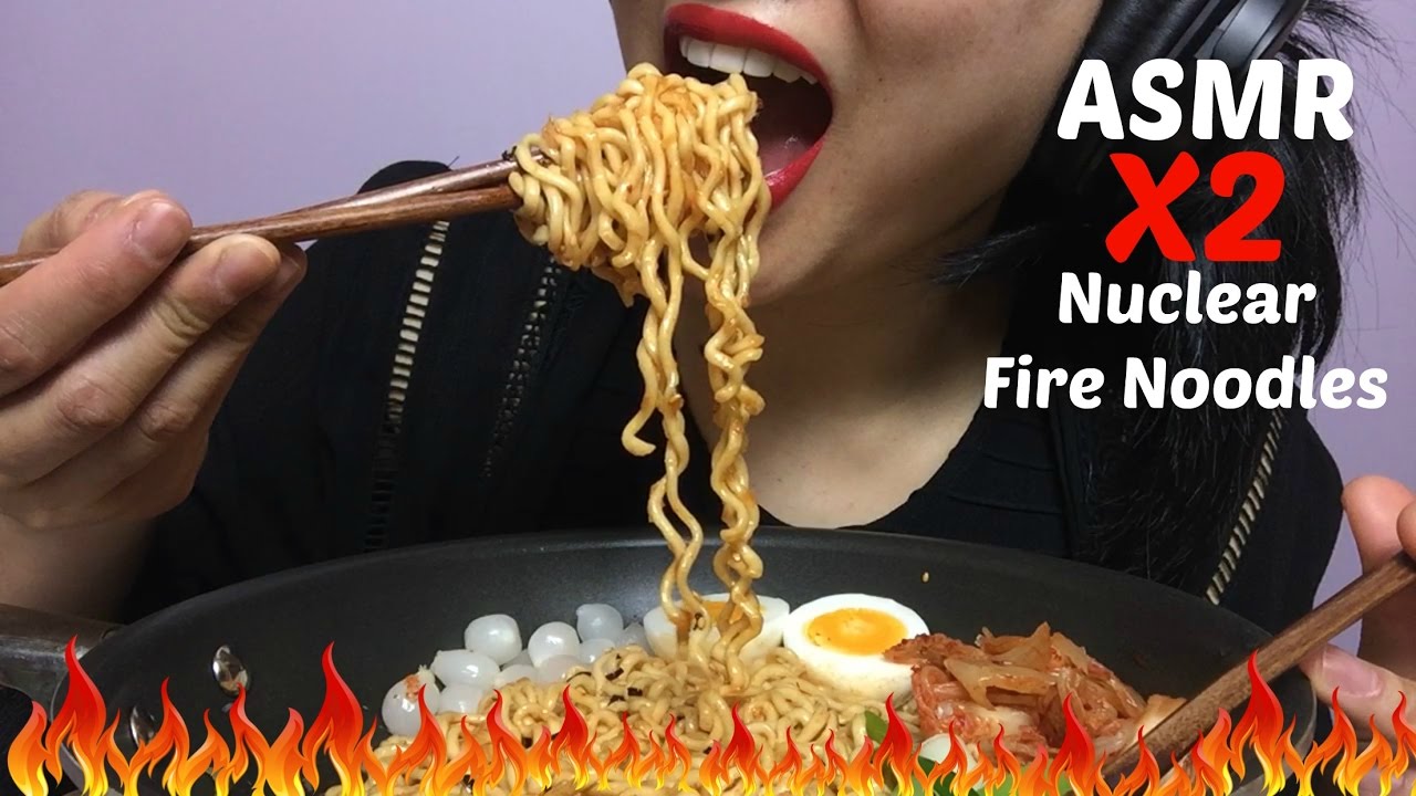 ASMR KOREAN NUCLEAR FIRE X2 NOODLES (EATING SOUNDS) | SAS-ASMR