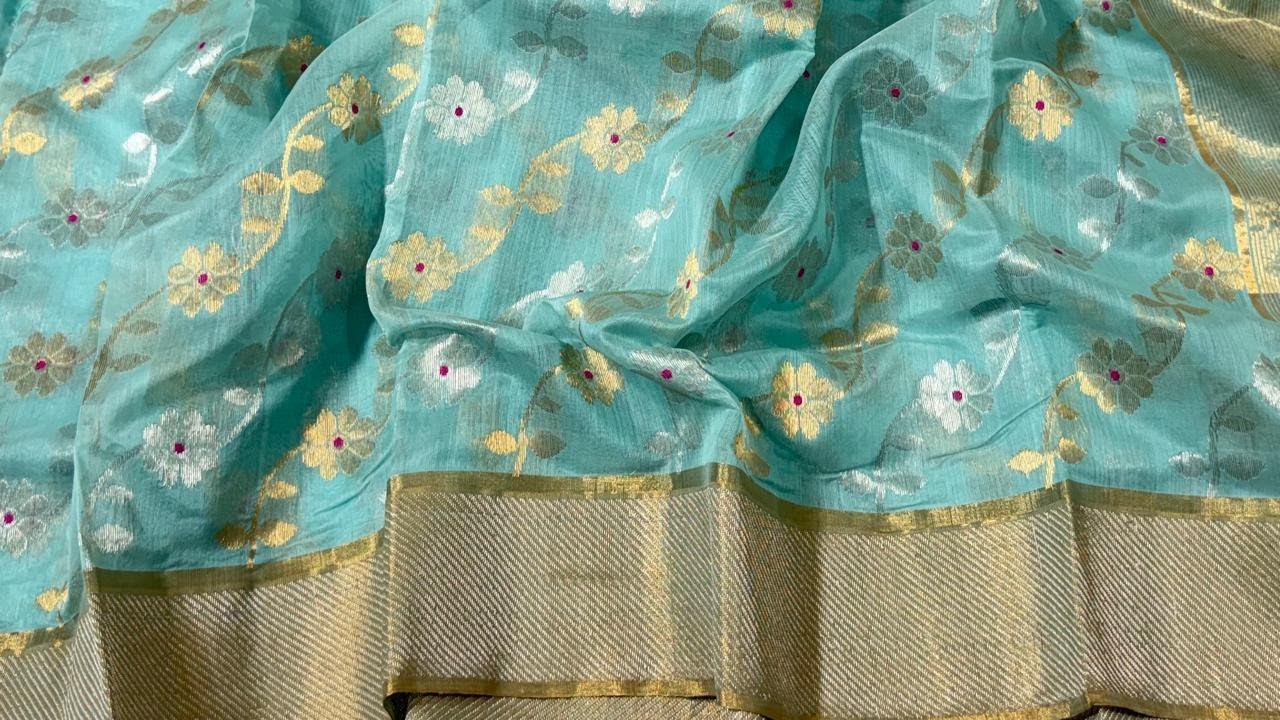 चंदेरी सारी || PURE CHANDERI HANDLOOM SILK SAREE DIRECT FROM WEAVARS 7804994945#chanderisarees 