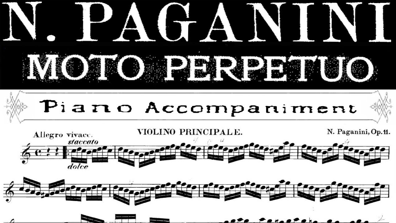 Paganini - Moto Perpetuo | Practice With Piano Accompaniment