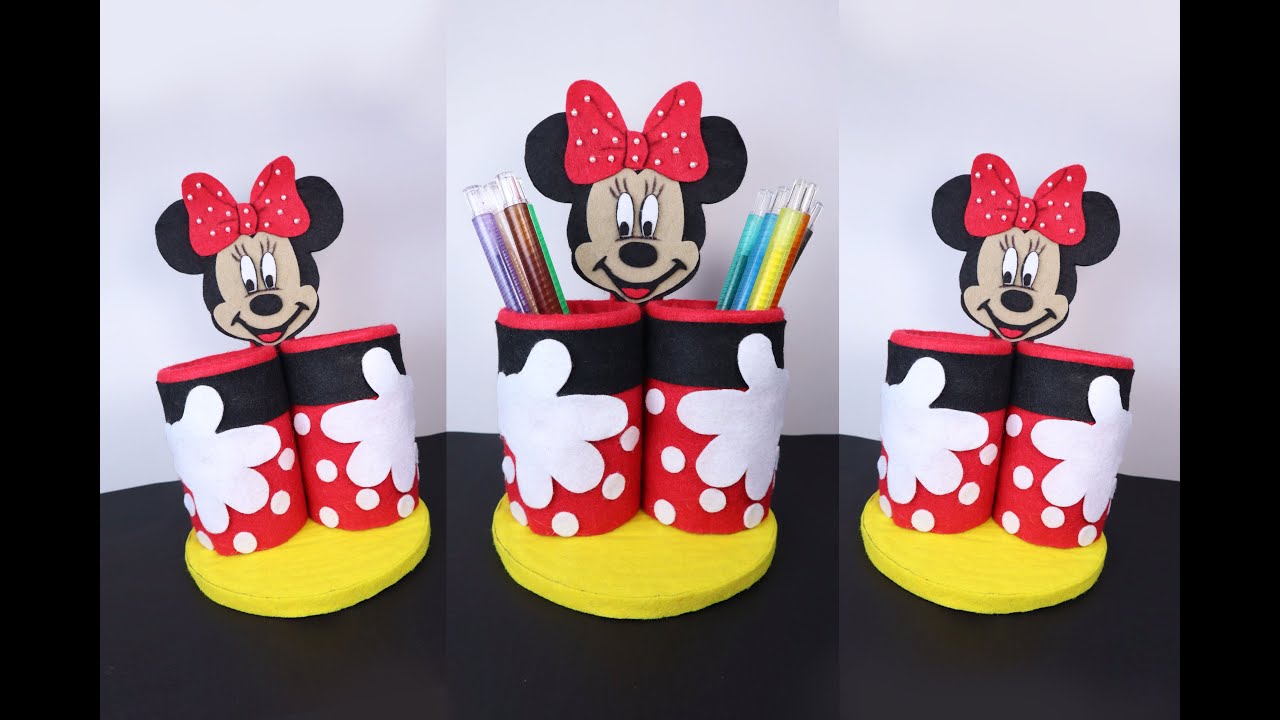 Tempat Pensil Minnie mouse Dari Botol plastik | ide kreatif dari botol bekas