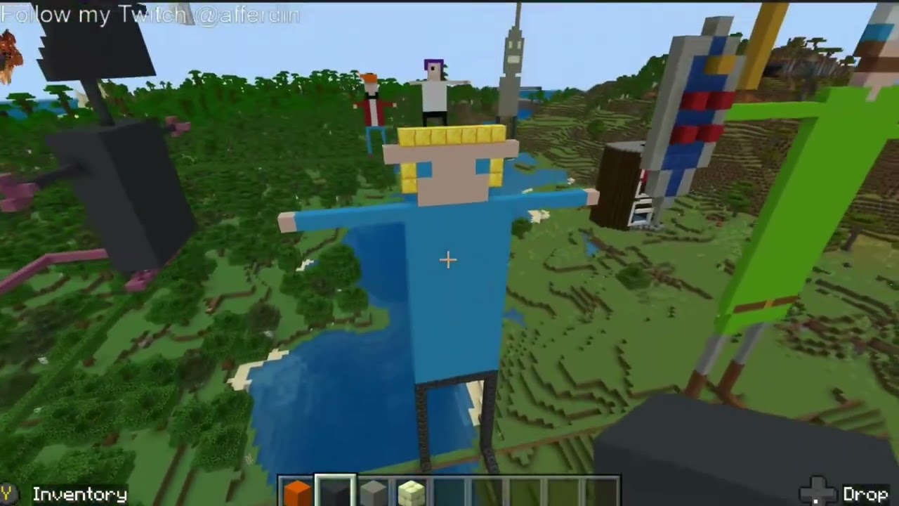 Больше интересных моментов трансляции с персонажами Minecraft