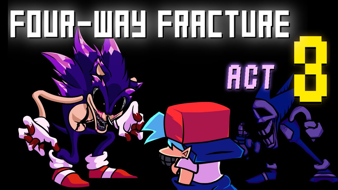 FNF vs Sonic.EXE - Four Way Fracture (Triple Trouble Remix + Majin Sonic)
