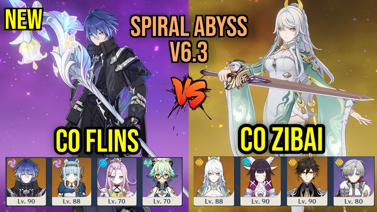 C0 Flins & C0 Zibai | NEW Spiral Abyss 6.4 Floor 12 | 36★ Clear (4K)