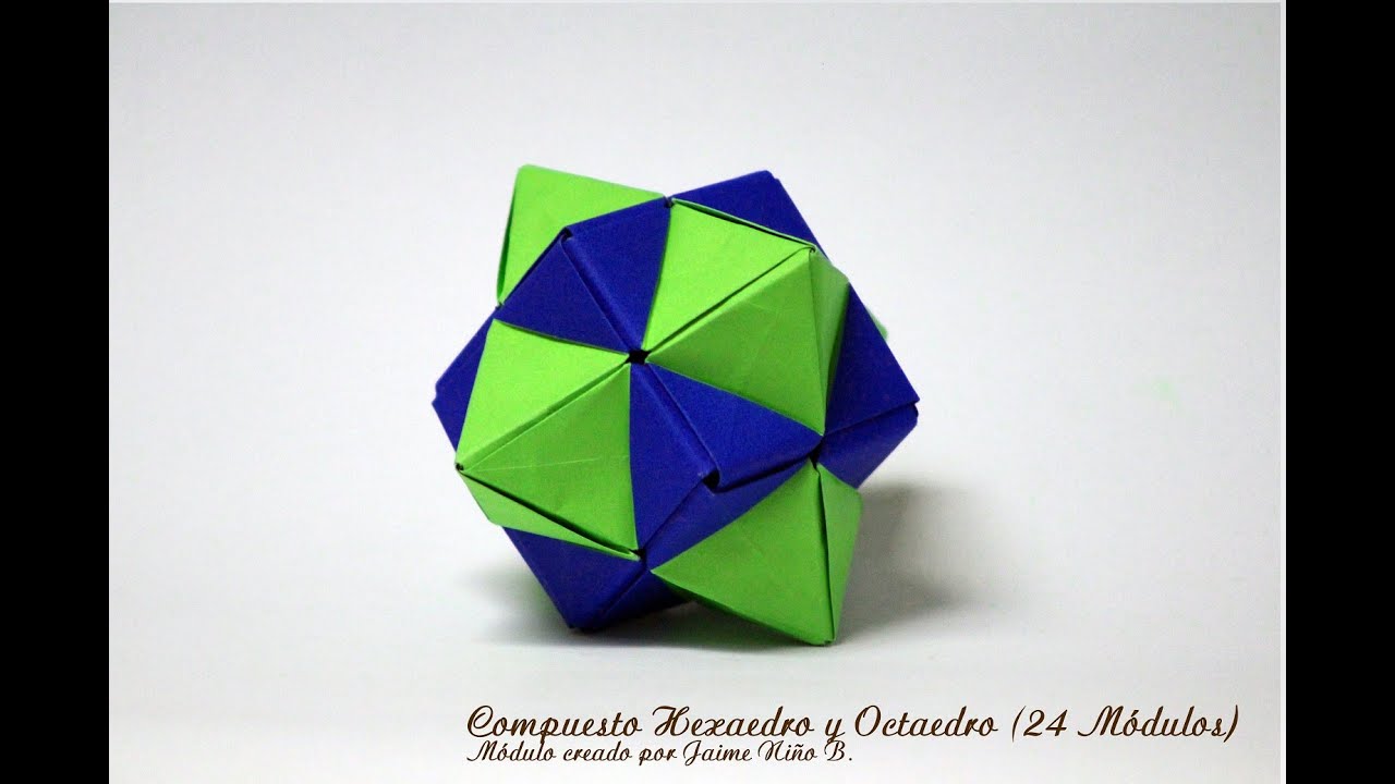 Construcción Poliedro: Compuesto de Hexaedro y Octaedro en origami