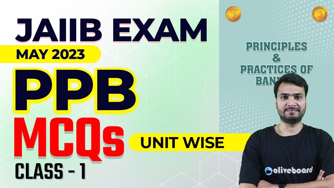 JAIIB Principles and Practices of Banking MCQs | Class - 1 | JAIIB PPB Macmillan Book Video