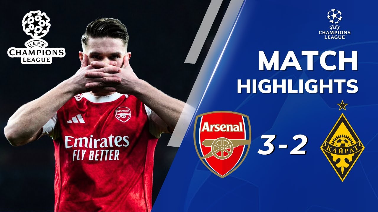 Gyökeres goall 💥 Arsenal 3-2 Kairat - All Goals & Highlights – Champions League 2025/26