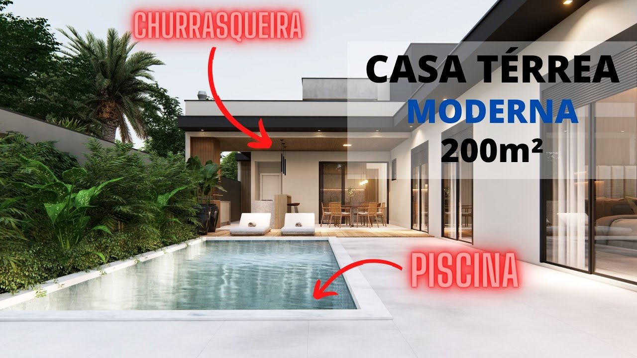 CASA TÉRREA COM PISCINA E CHURRASQUEIRA 200m² - TERRENO 12X30m