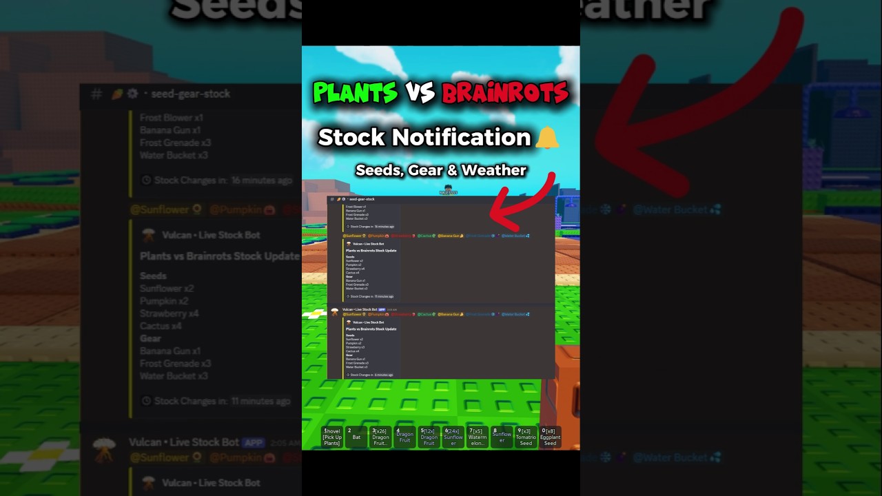 Plants vs Brainrots stock notification discord server #plantsvsbrainrots #roblox