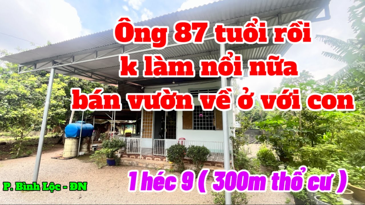 Nhà đất đồng nai, Tuổi già sức yếu chủ cần bán 1 héc 9 có 300m thổ cư sẵn 2 căn nhà P. Bình Lộc - ĐN