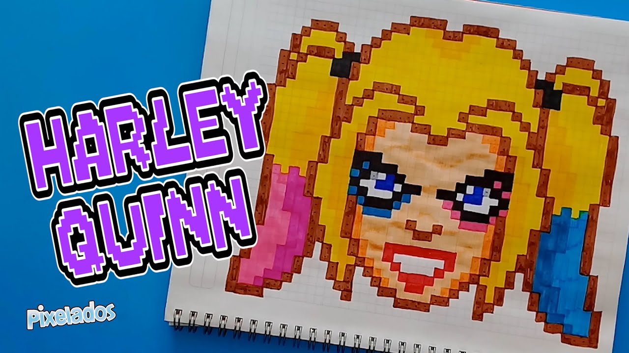 COMO DIBUJAR HARLEY QUINN PIXEL ART - PIXELADOS