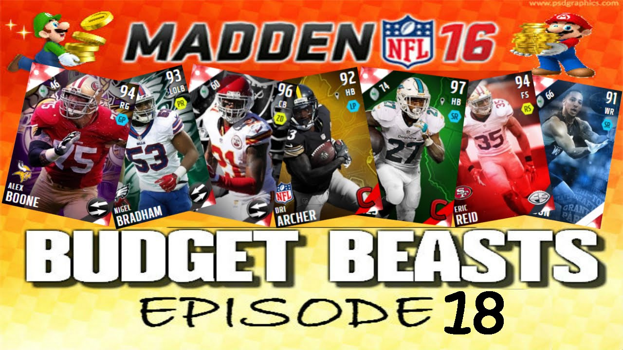 BUDGET BEASTS! FILTHY CARDS FOR REALLY CHEAP! Madden 16 Ultimate Team Episode 18