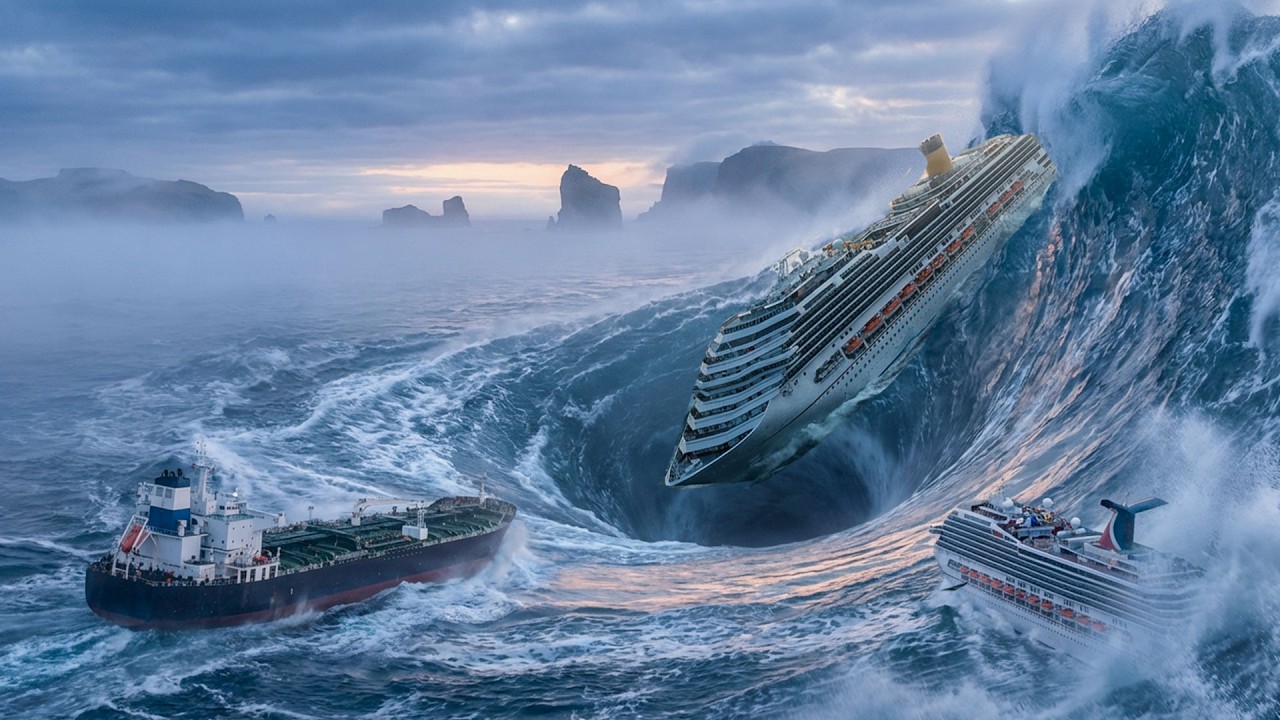 Cruise Ship Tanker by Giant Whirlpool | Nature's Most Terrifying Ocean Illusions