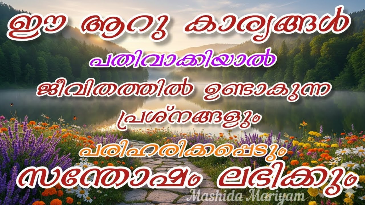ഈ 6 കാര്യങ്ങൾ പതിവാക്കിയാൽ ജീവിതത്തിൽ ഉണ്ടാകുന്ന പ്രശ്നങ്ങൾ പരിഹരിക്കാം ||Islamic history||speech ||