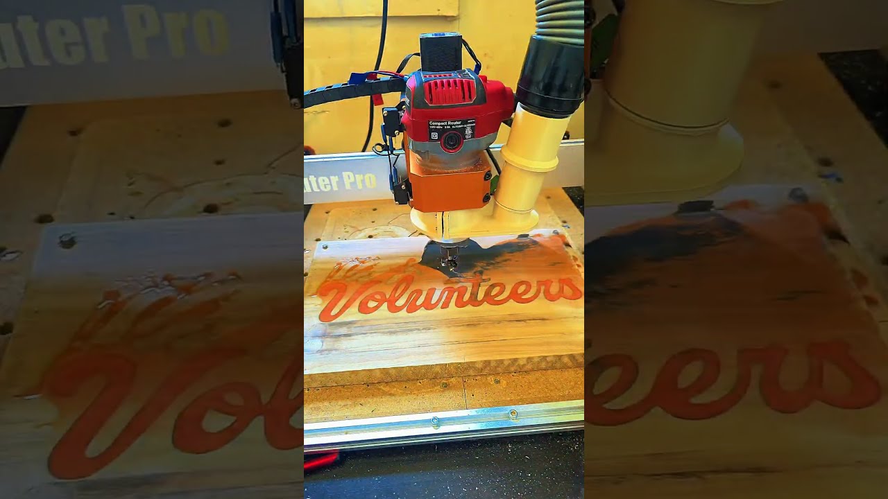 Surfacing the Tennessee Volunteers Sign. #woodworking #cnc #tennessee #volunteers #epoxy