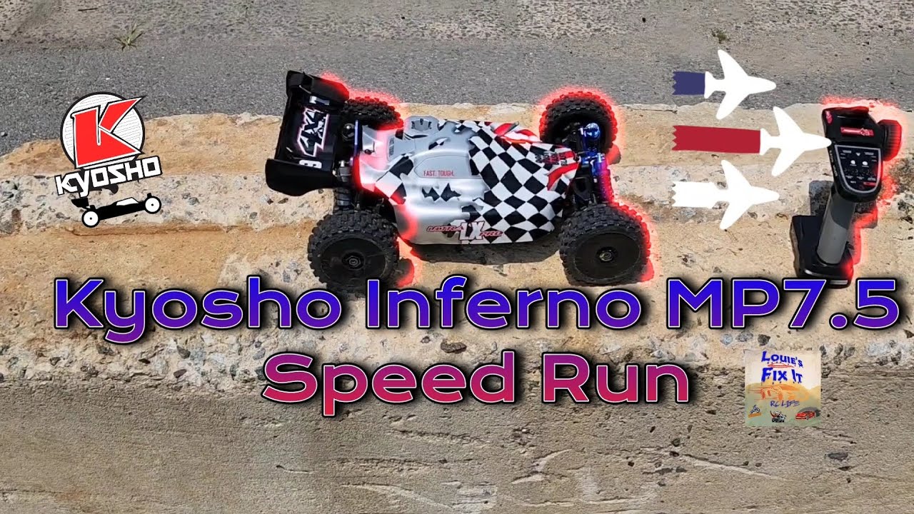 Тест скорости Kyosho Inferno MP7.5: какой максимальной скорости он достигнет при первом запуске?