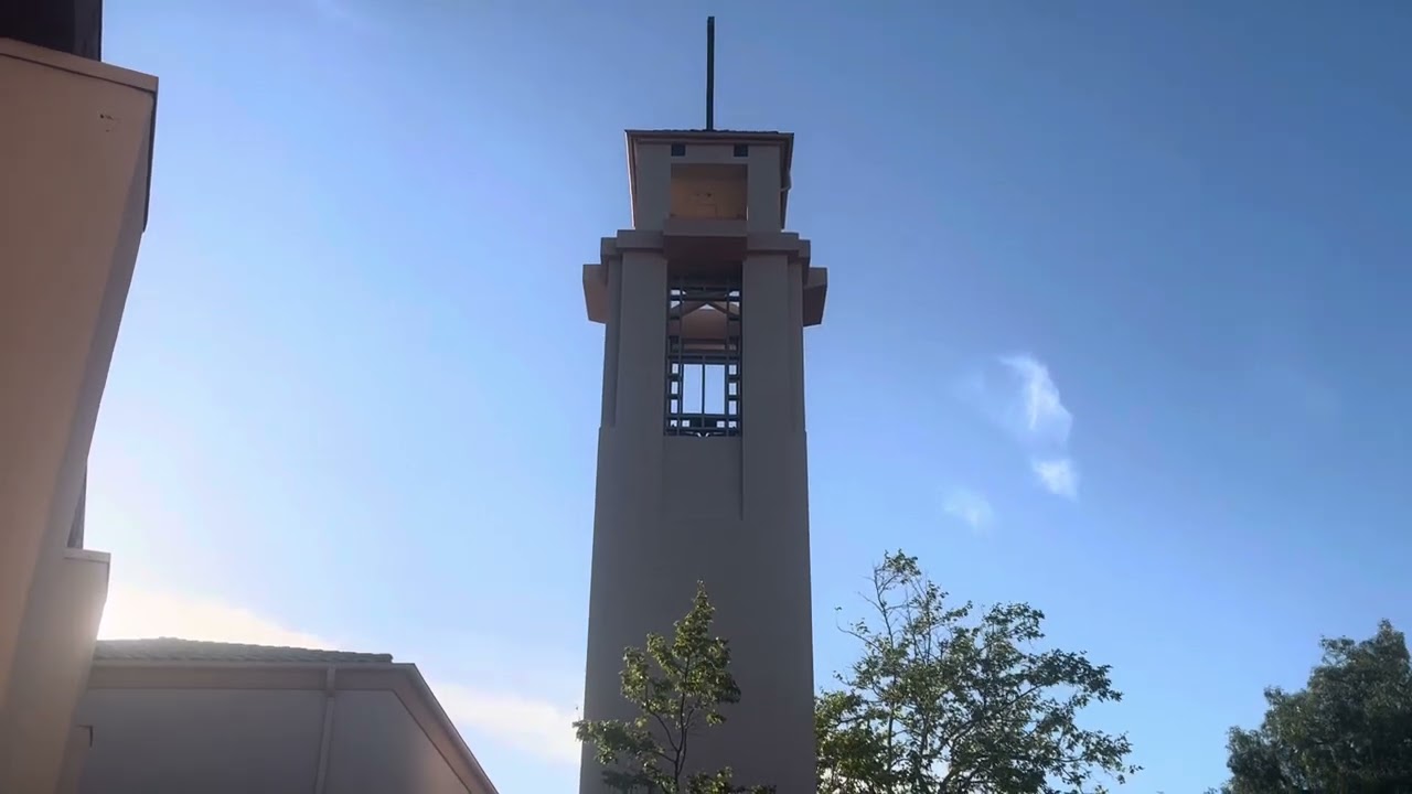 Maas Rowe Carillon 5pm, Half Hour,  & 6pm Westminster Chimes - Padre Serra Parish Camarillo, Ca
