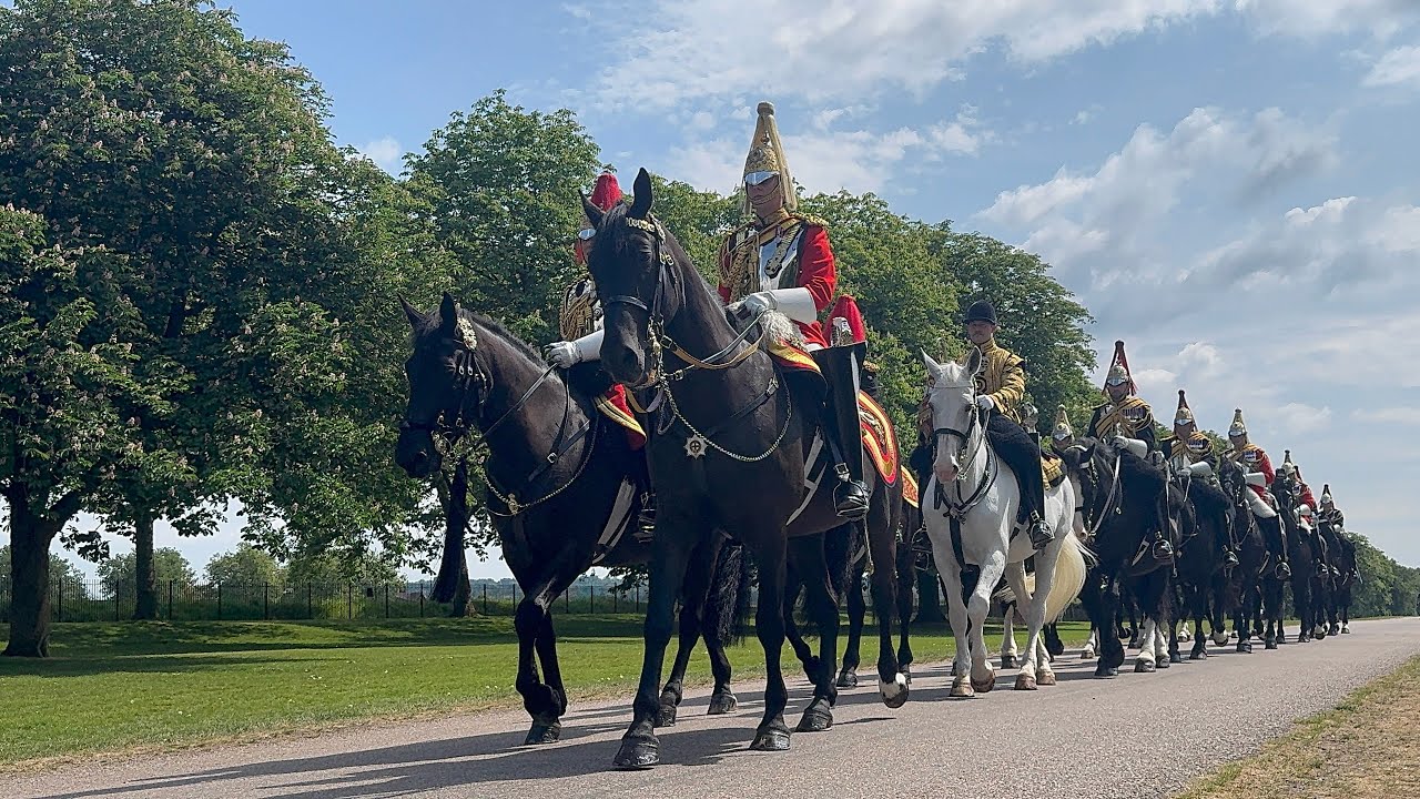 The Household Cavalry Ride Down the Long Walk for the Presentation of Colours