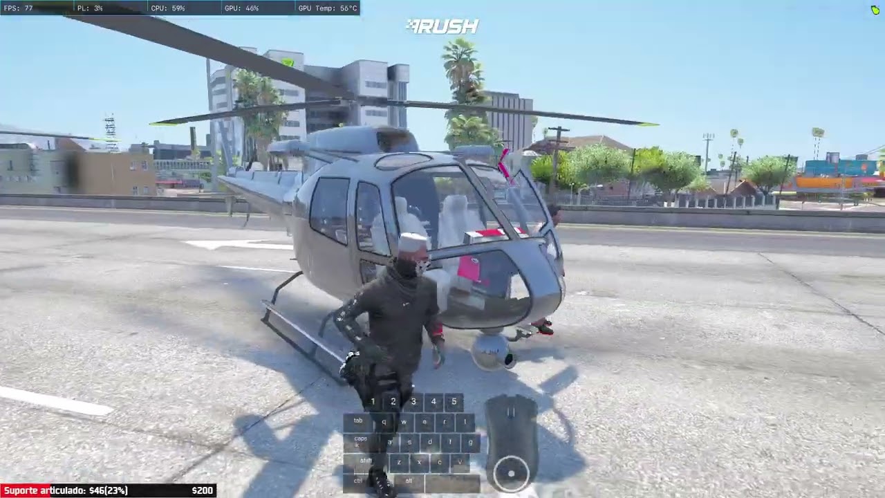 Impressionando aleatório de helicóptero no RushP1 - fivem gta rp - gsa gaep graeb