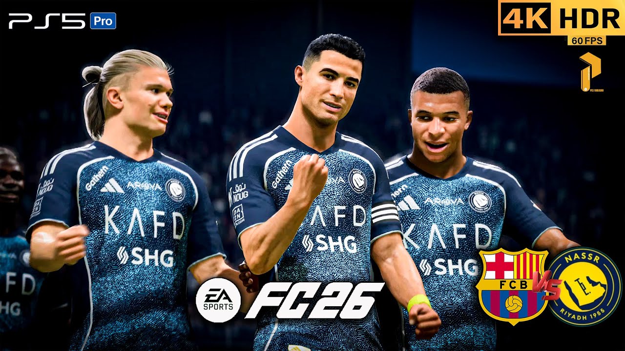Ronaldo, Haaland, Mbappe & Messi on ONE TEAM vs Barcelona 🤯 FC 26 PS5 4K HDR #fc26 #ps5 #4k #viral