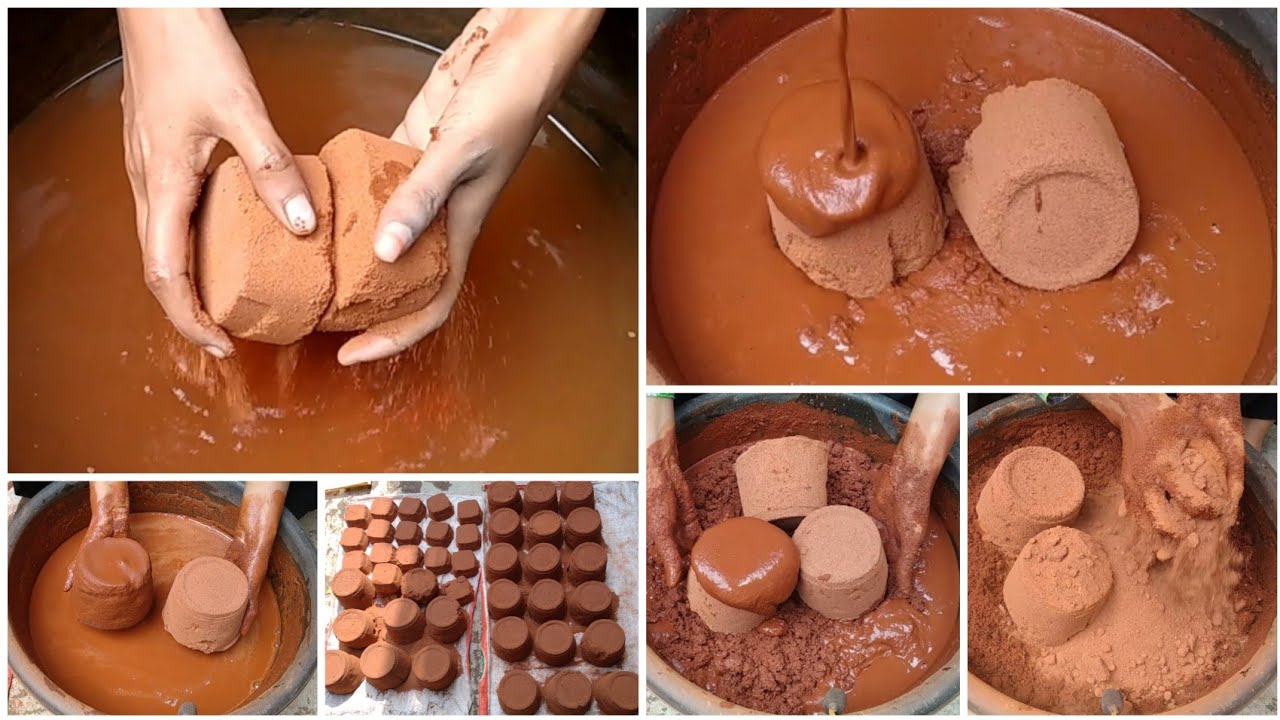 New Shape Red Sand Super Duper Soft Smashing Whole Crumbling in Water 💦