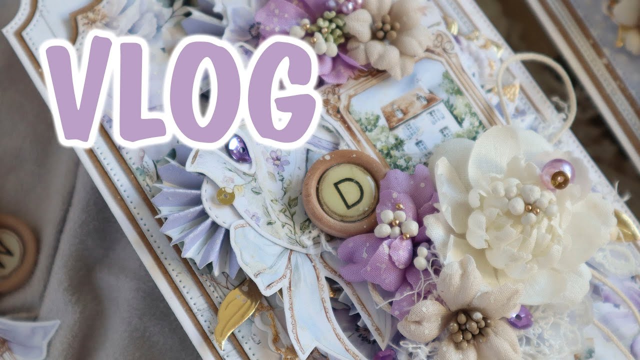 Scrap VLOG №23/Первые цветы из ткани и открытки с ними/ Влог июль/ Скрапбукинг