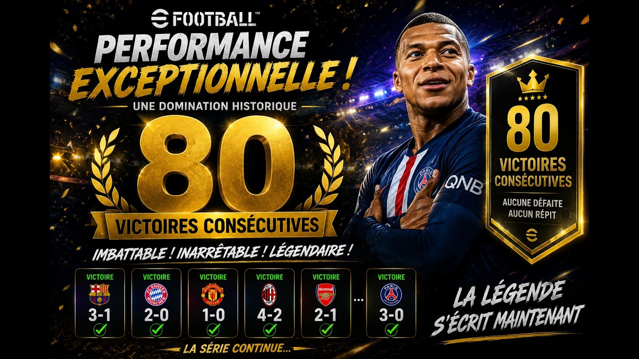 80 consecutive wins eFootball_2026 💥💥💥