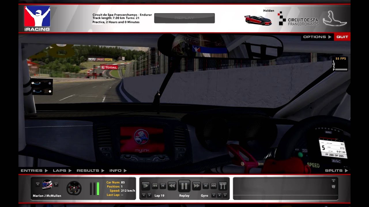 Iracing Spa Hotlap - Holden Commodore V8 Supercar (World Record) 60 FPS
