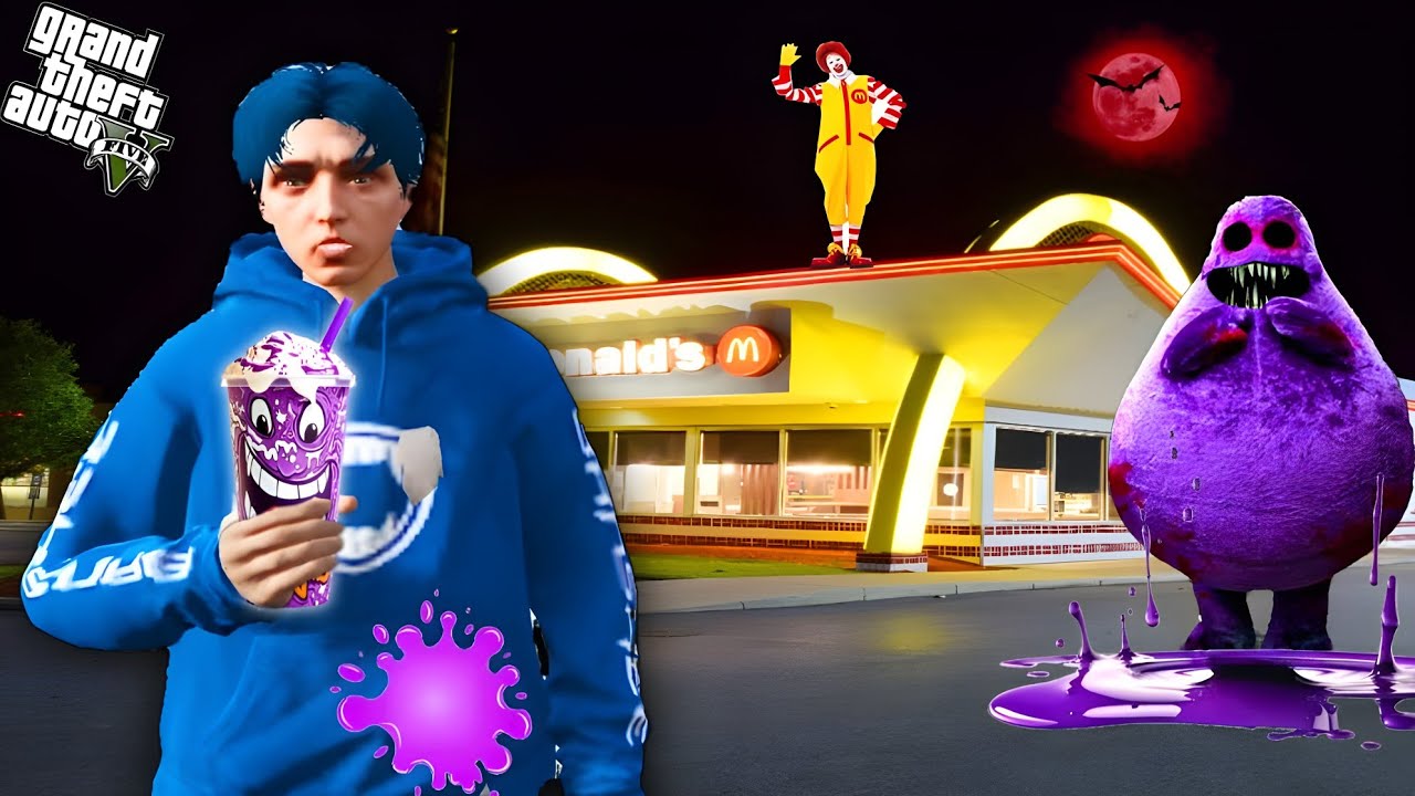 ကျနော် Grimace Shake ကိုသောက်ခဲ့တယ်/ I Drink Grimace Shake in GTA V