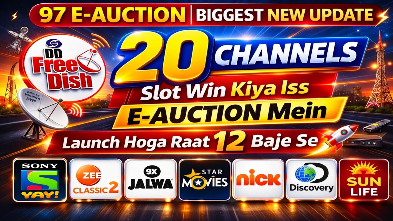 97th E-Auction Biggest Update 🔥 20 Channels Slot Win | DD Free Dish New Update Today