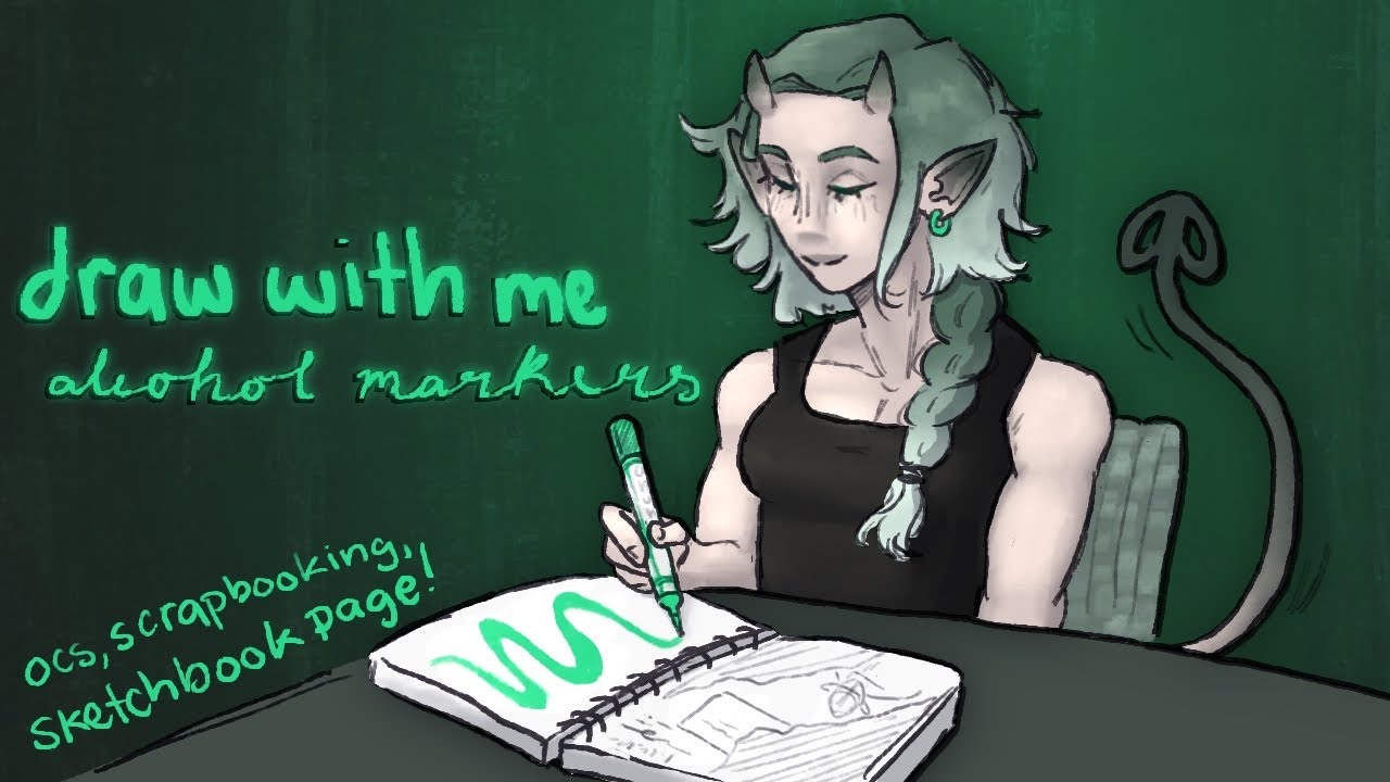 using my old alcohol markers!!! relaxing draw with me
