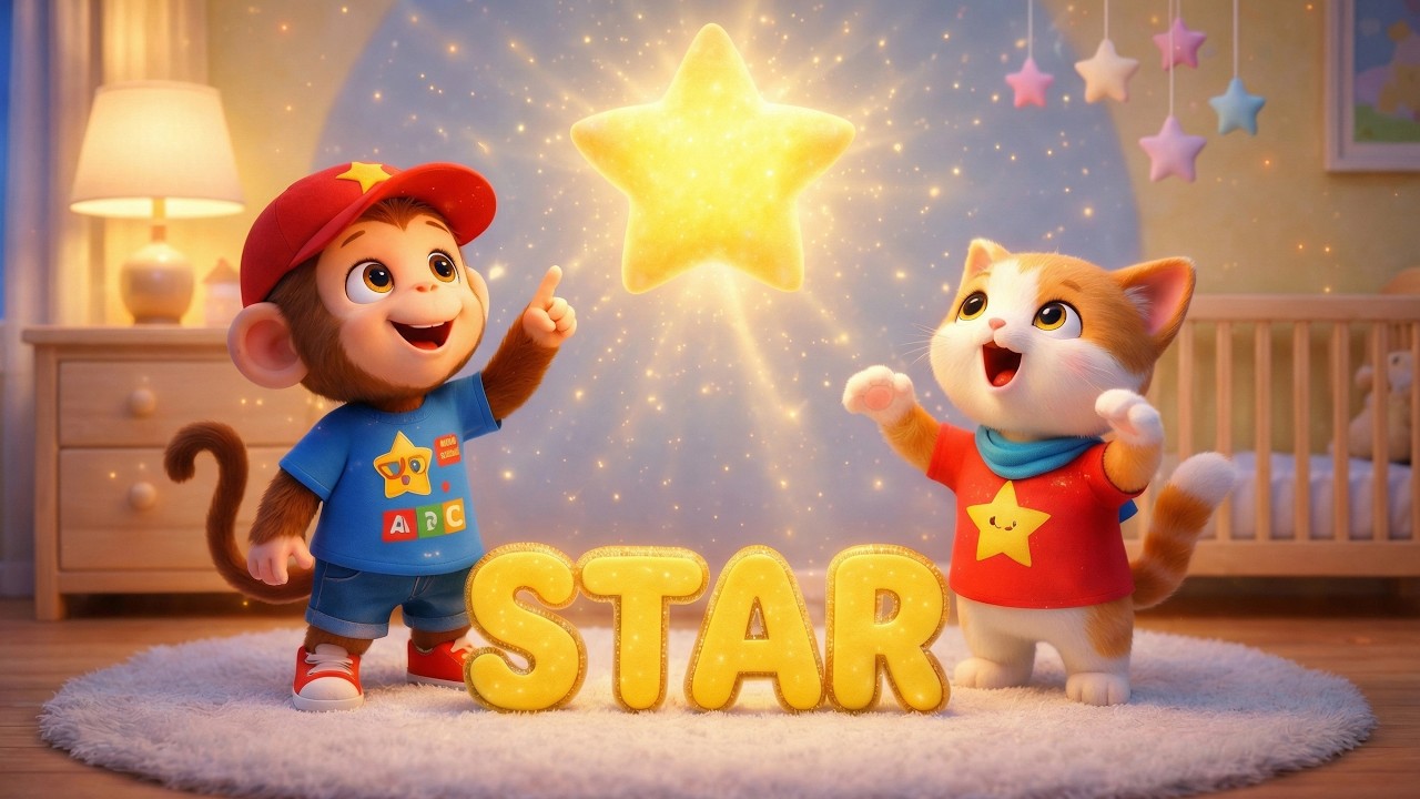 Shapes Song for Kids ⭐ | Learn Shapes with Monkey & Cat | Fun 3D Nursery Rhyme