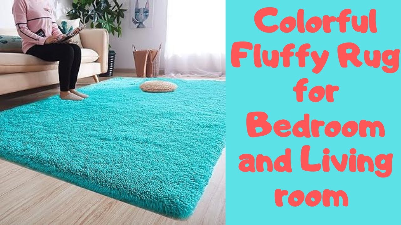 Colorful Fluffy Rug for Bedroom and Living room