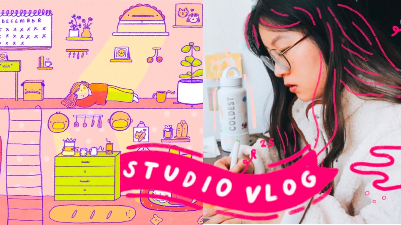 🎨 studio vlog ep. 25: art, standing desk setup, and dog therapy