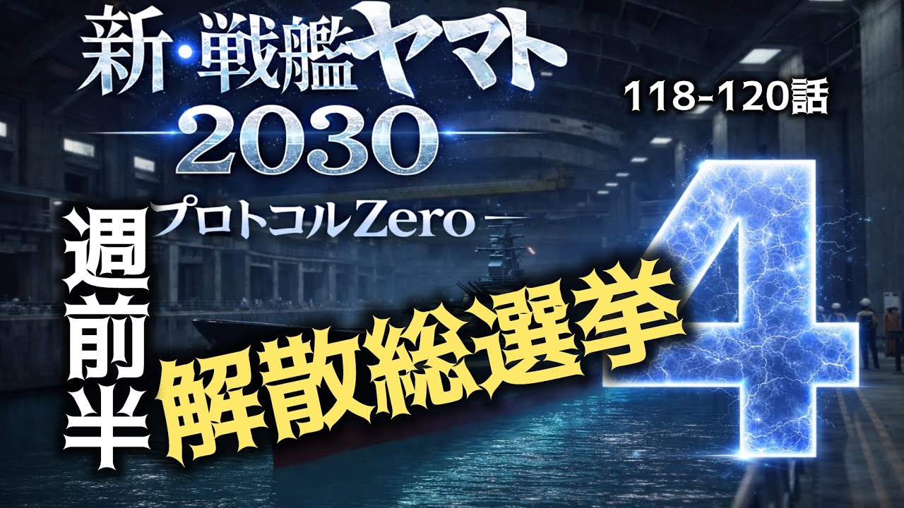 新・戦艦ヤマト2030  118話～120話（ノーカット版）　第17週前半　プロトコールゼロ　2026年解散総選挙・2030年ヤマト試航行後