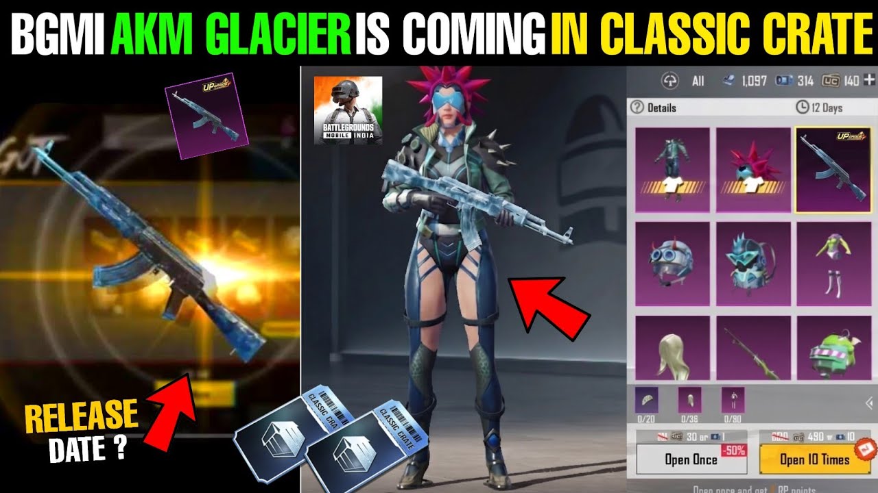 100% AKM Glacier Is Coming In Bgmi Next Classic Crate | Bgmi/Pubg 4.5v Leaks 