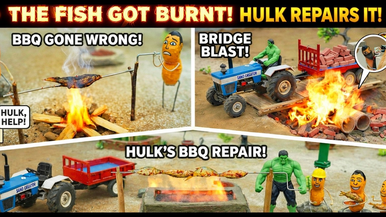 BBQ GONE WRONG! 😱 Hulk Saves the Day from Bridge Blast & Evil Thief! 💥