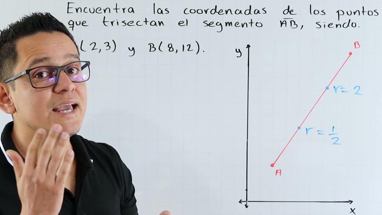 9. Coordenadas de los puntos que trisecan un segmento.