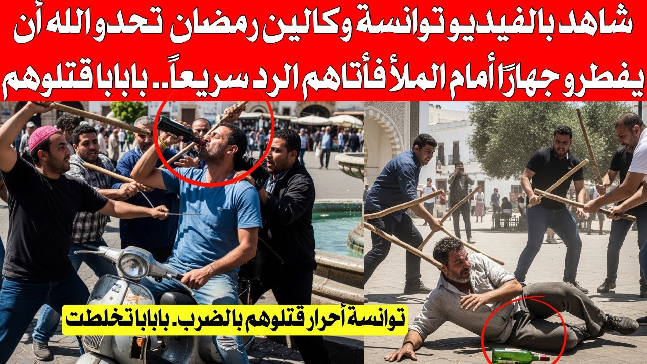 شاهد بالفيديو توانسة وكالين رمضان تحدو الله أن يفطرو جهارًا أمام الجميع.. فأتاهم الرد سريعاً، بابابا