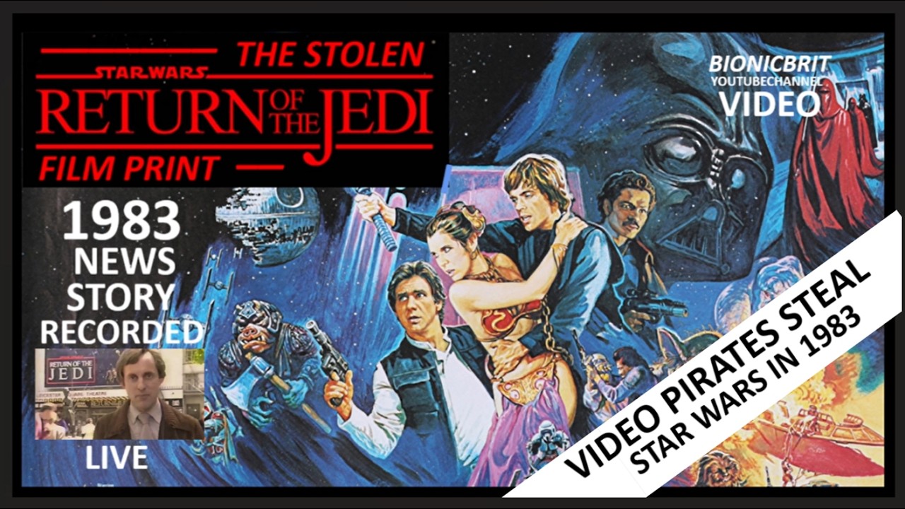 VIDEO PIRATES stole Star Wars: Return of the jedi  film print in 1983 in England : Live news footage