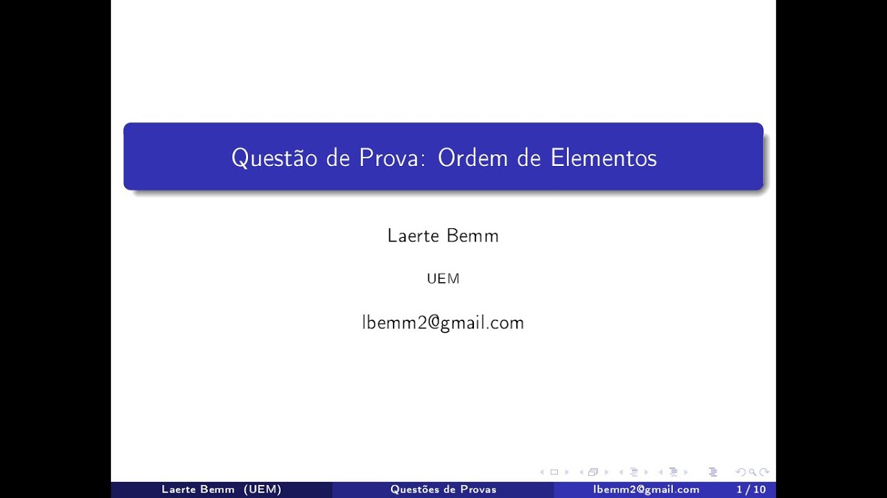 Exercício de Prova: Ordem de Elementos de Grupos