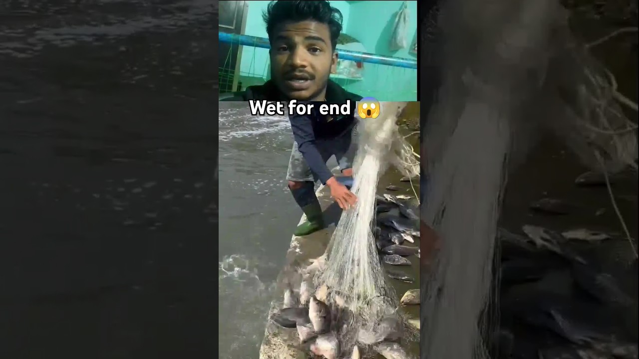 wet for end 😱 fishing 🐟#shorts