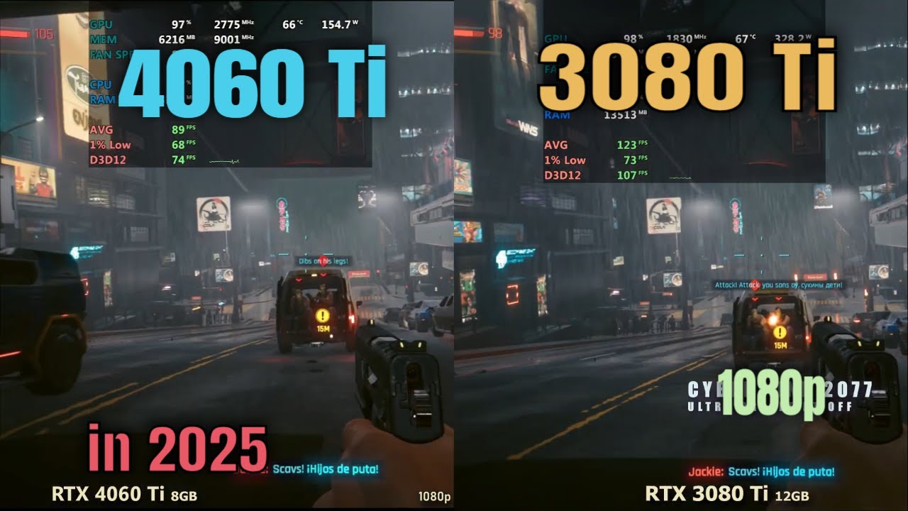 RTX 3080 Ti vs RTX  4060 Ti - 1080p gaming