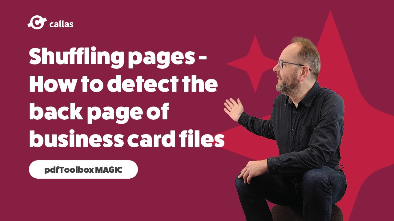 Shuffling pages - How to detect the back page of business card files
