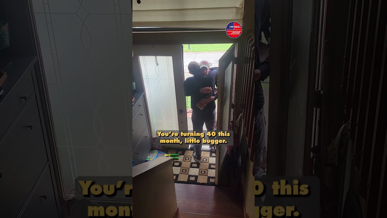 After 20 years, Marine surprised by battle buddies on 40th birthday 🇺🇸 #shorts